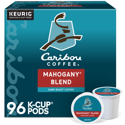 Caribou Coffee Mohogany K-Cup Pods, Dark Roast, 96/Carton Mason
