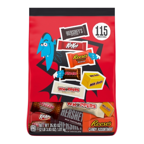 Hershey's Miniatures Halloween Candy Bulk Bag, Assorted Flavors, 35.93 ...