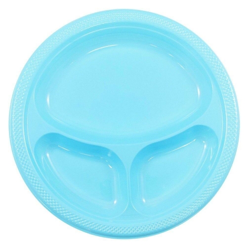 JAM Paper Compartment Large Round Plates, Plastic, 10-1/4