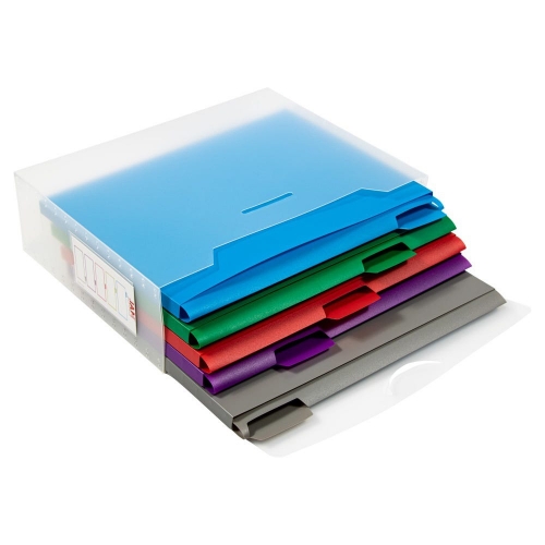 JAM Paper Expanding File, Clear, 5 Files - W.B. Mason