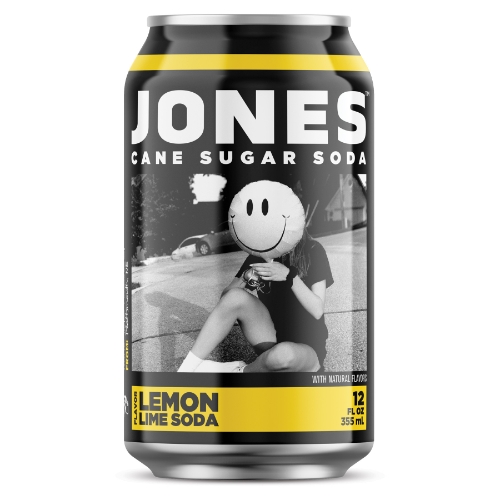Jones Soda 12 oz, Lemon Lime, 24 Cans/Case - W.B. Mason