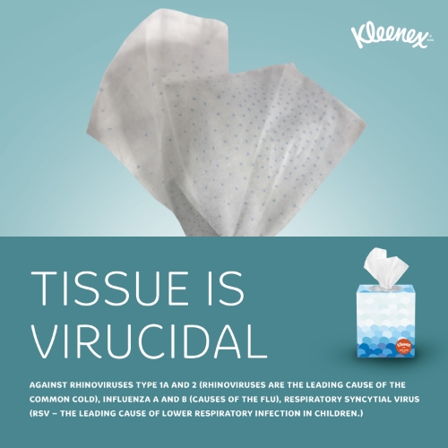 Kleenex Professional Anti-Viral Facial Tissue, Upright Cube Box, 3-Ply ...