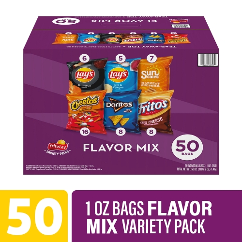 FritoLay Flavor Mix Variety Pack, 1 oz, 50/Box W.B. Mason