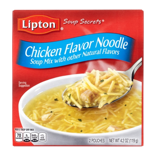 Lipton Savoury Chicken Noodle Soup, 4.2 oz, 24/Pack - W.B. Mason