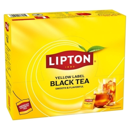 Lipton Tea Bags, Unsweetened Black, 100 Bags/Box - W.B. Mason