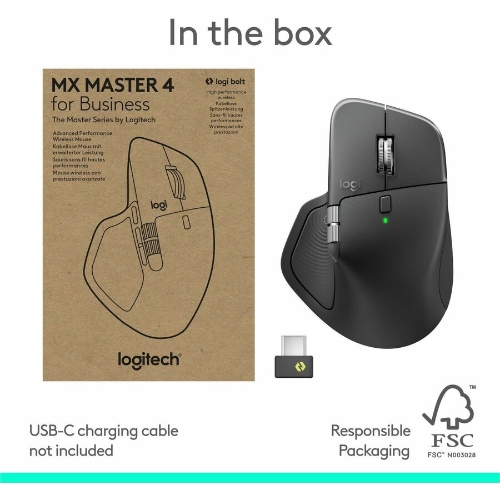 Logitech MX Master 4 Wireless Mouse, Graphite - W.B. Mason