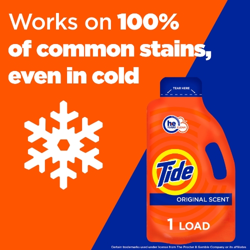 Tide Single Load Liquid Laundry Detergent, Original Scent, 1.62 oz - W ...