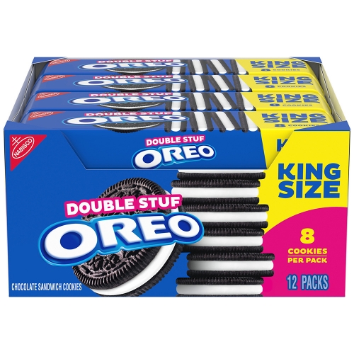 Oreo Double Stuf Chocolate Sandwich Cookies, King Size Snack Packs