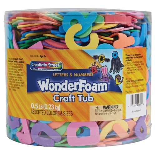 Creativity Street WonderFoam Craft Tub, Letters & Numbers, Assorted ...