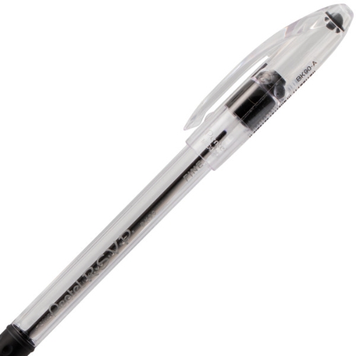 Pentel Ballpoint Pen, Fine, mm, Black Ink, Clear - Main Image