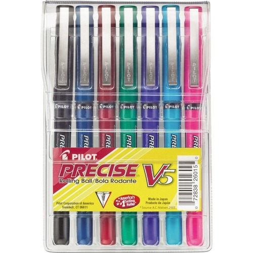 Pilot Precise V5 Roller Ball Stick Pen, Precision Point, Assorted Ink ...