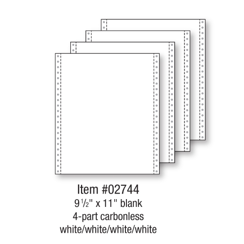 PrintWorks Professional 4-Part Carbonless Computer Printout Paper, 9.5 ...