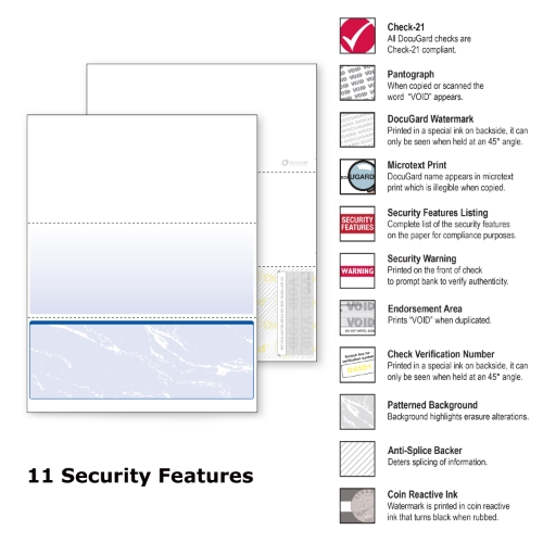 DocuGard Business Security Checks, Bottom Position, 24 lb, 8.5