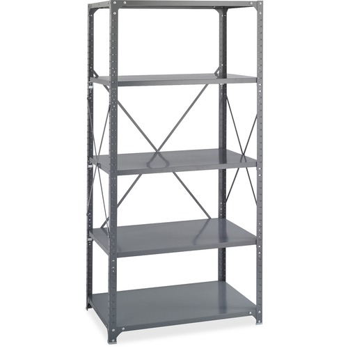 Commercial Steel Shelving Unit, Five-Shelf, 36w x 12d x 75h, Dark Gray Commercial Steel Shelving Unit, Five-Shelf, 36w x 12d x 75h, Dark Gray