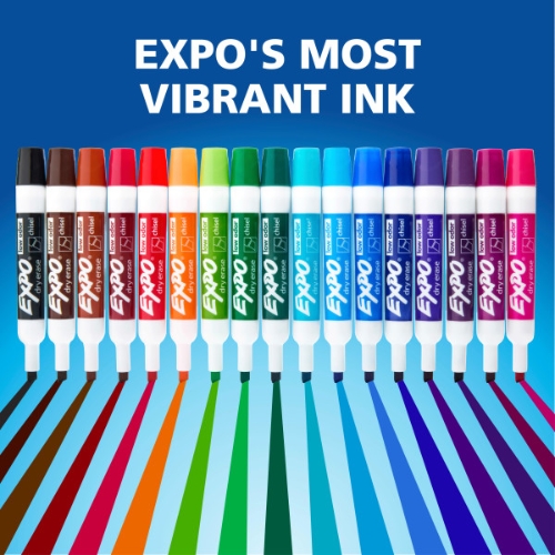 EXPO Low-Odor Dry-Erase Markers, Chisel Tip, Assorted, 12/Pack