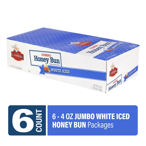 Cloverhill Bakery Jumbo Iced Honeybun, 4 oz, 36/Pack - W.B. Mason