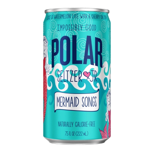 Polar Seltzer Jr, 7.5 oz, Mermaid Songs, 10 Cans/Pack - W.B. Mason
