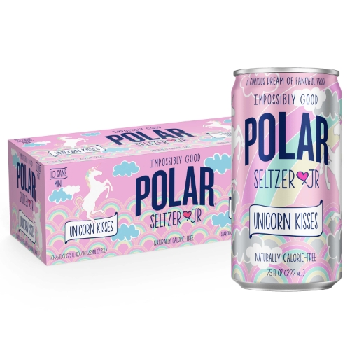 Polar Seltzer Jr, 7.5 oz, Unicorn Kisses, 10 Cans/Pack - W.B. Mason