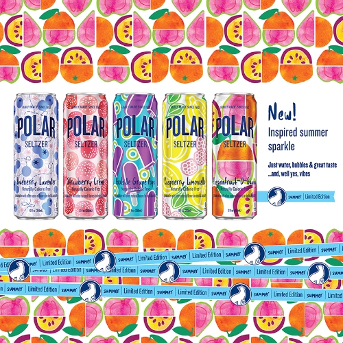 Polar Seltzer, Raspberry Limoncello, 12 oz, 6/Pack, 4 Packs/Case