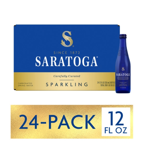 Saratoga Sparkling Spring Water, 12 Oz, Glass Bottle, 24/Case