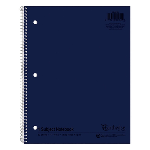 Oxford Earthwise Recycled Notebook, Quadrille Ruled, 8.5