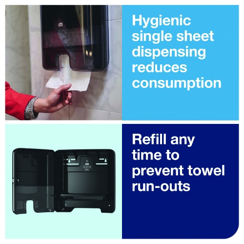 Tork Xpress H2 Mini Multifold Hand Towel Dispenser, Plastic, Black