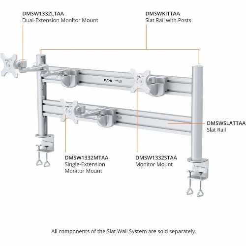 Eaton Series Slat Rail with Posts for Slat Wall System, 40
