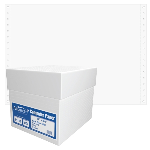 Alliance Imaging Products Computer Paper, 1-Part, Clean Edge Perf., 20 ...