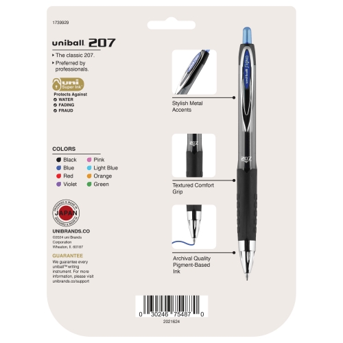 Uni-ball 207 Plus+ Gelroller, Mittlere Spitze 0,7 Mm, Einziehbar, Für Flüssiges Schreiben