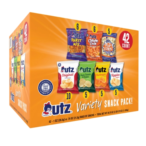 Utz Chips and Cheese Curlz Jumbo Variety Mix, 0.75 oz - 1 oz Bags, 42 ...