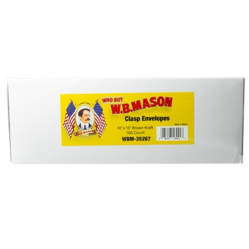W.B. Mason Co. Envelope, 28 lb, Clasp, 10