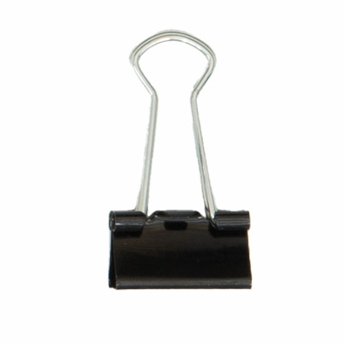 Flagship Binder Clips, Small, Black, Dozen - W.B. Mason