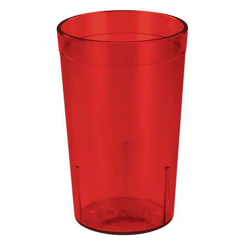 Winco Shatterproof Pebbled Tumblers, 8 oz, Plastic, Red, Dozen