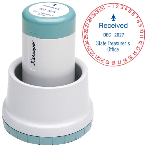 Xstamper Custom Two-Color Stamp, Date/REC'D, Pre-Inked/Self-Inking, 1 3 ...