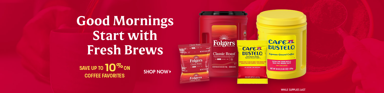 Save on Folgers Brand Coffee