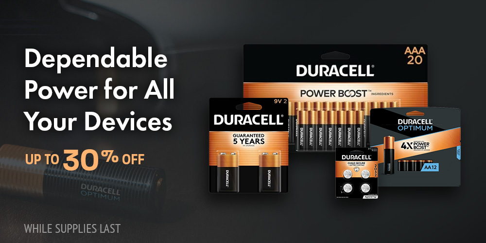 Save on Duracell Brand Batteries