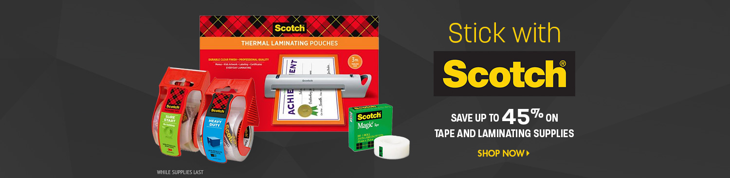 Save on 3M Scotch Brand Tape and Laminating Supplies