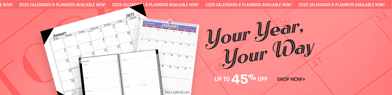 Save on 2025 Calendars and Planners