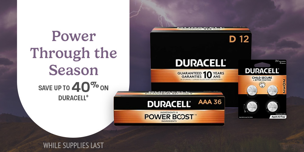 Save on Duracell Hurricane Season Batteries