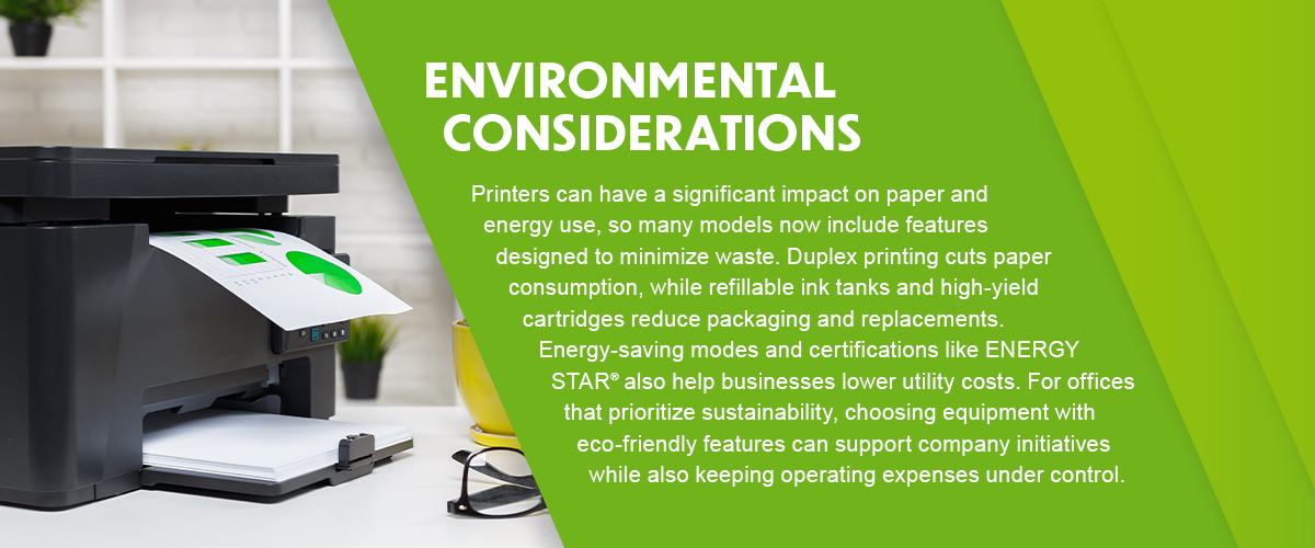 Environmental Considerations of Printers